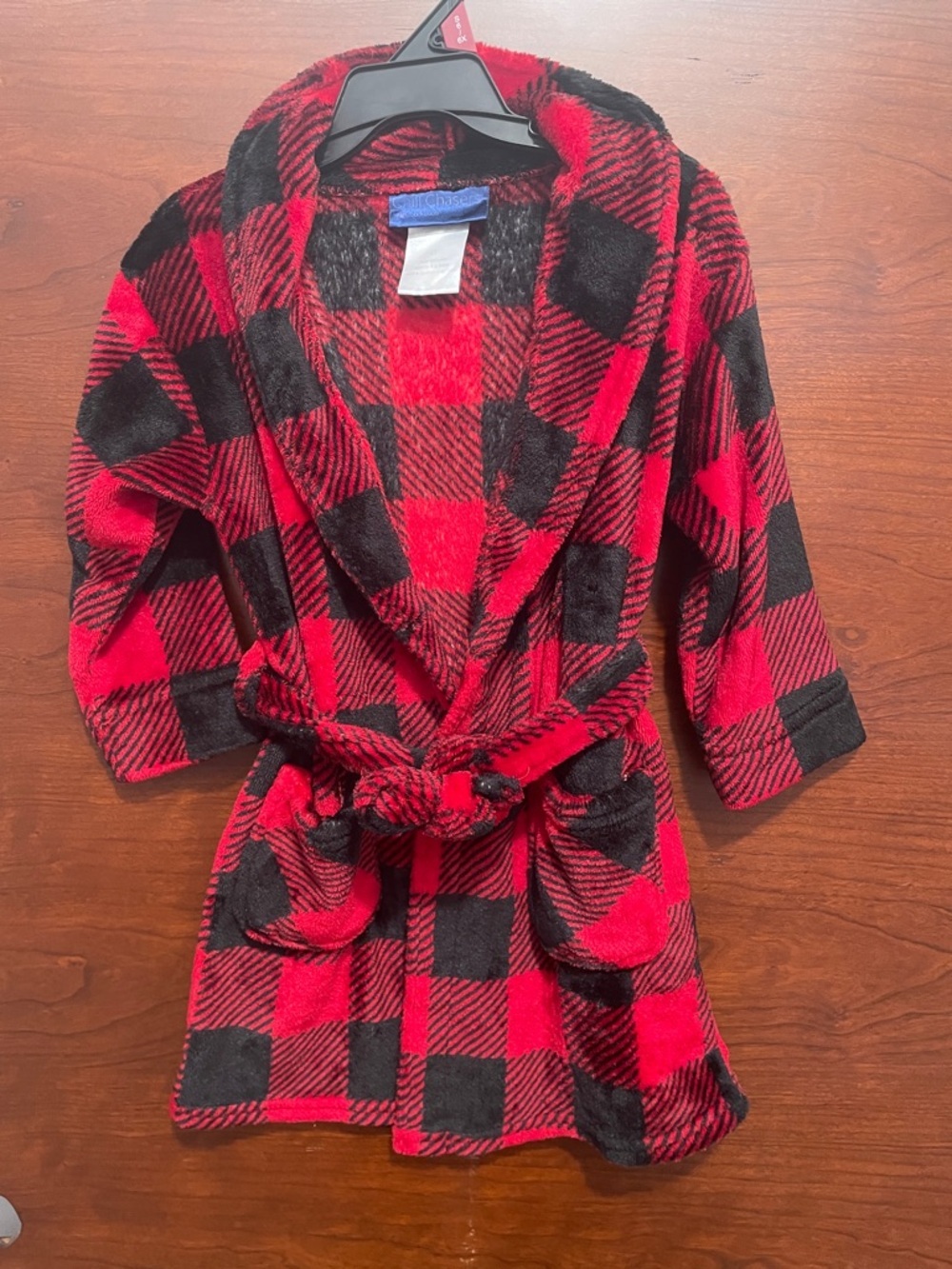Cuddl Duds Red and Black Buffalo Plaid Kids Robe